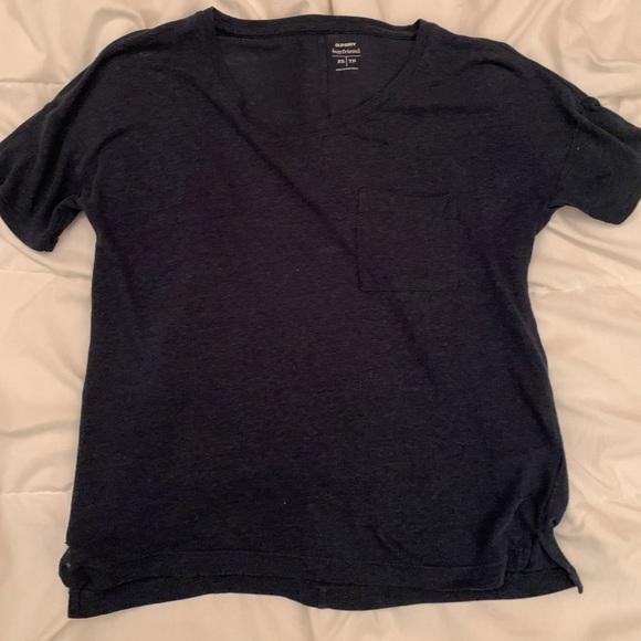 dark blue loose t-shirt with pocket - Picture 1 of 1